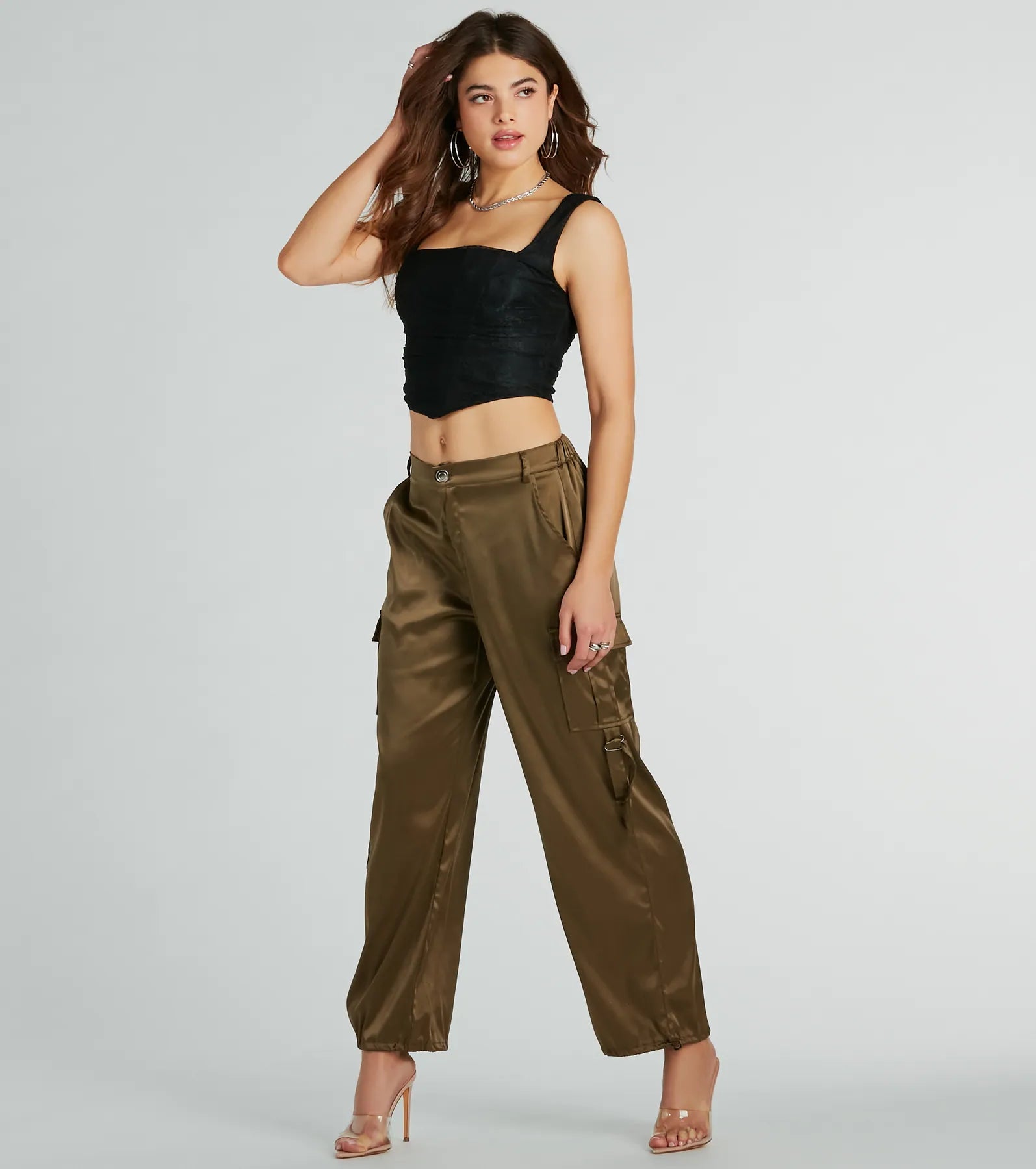 Flirty Vibes Ruched Lace Corset Top - Image 12