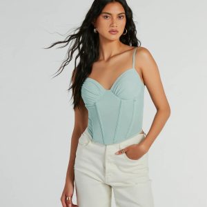 Sultry Perfection Mesh Cropped Bustier Top