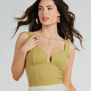 A Little Flirtation Texture Knit Crop Top
