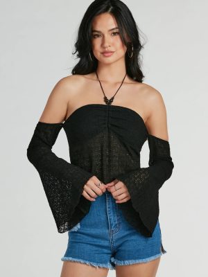 Getaway Attitude Off-The-Shoulder Crochet Top