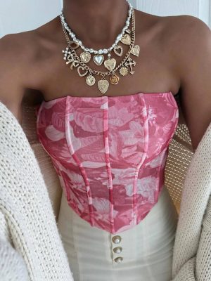 Floral Sensation Strapless Crop Bustier