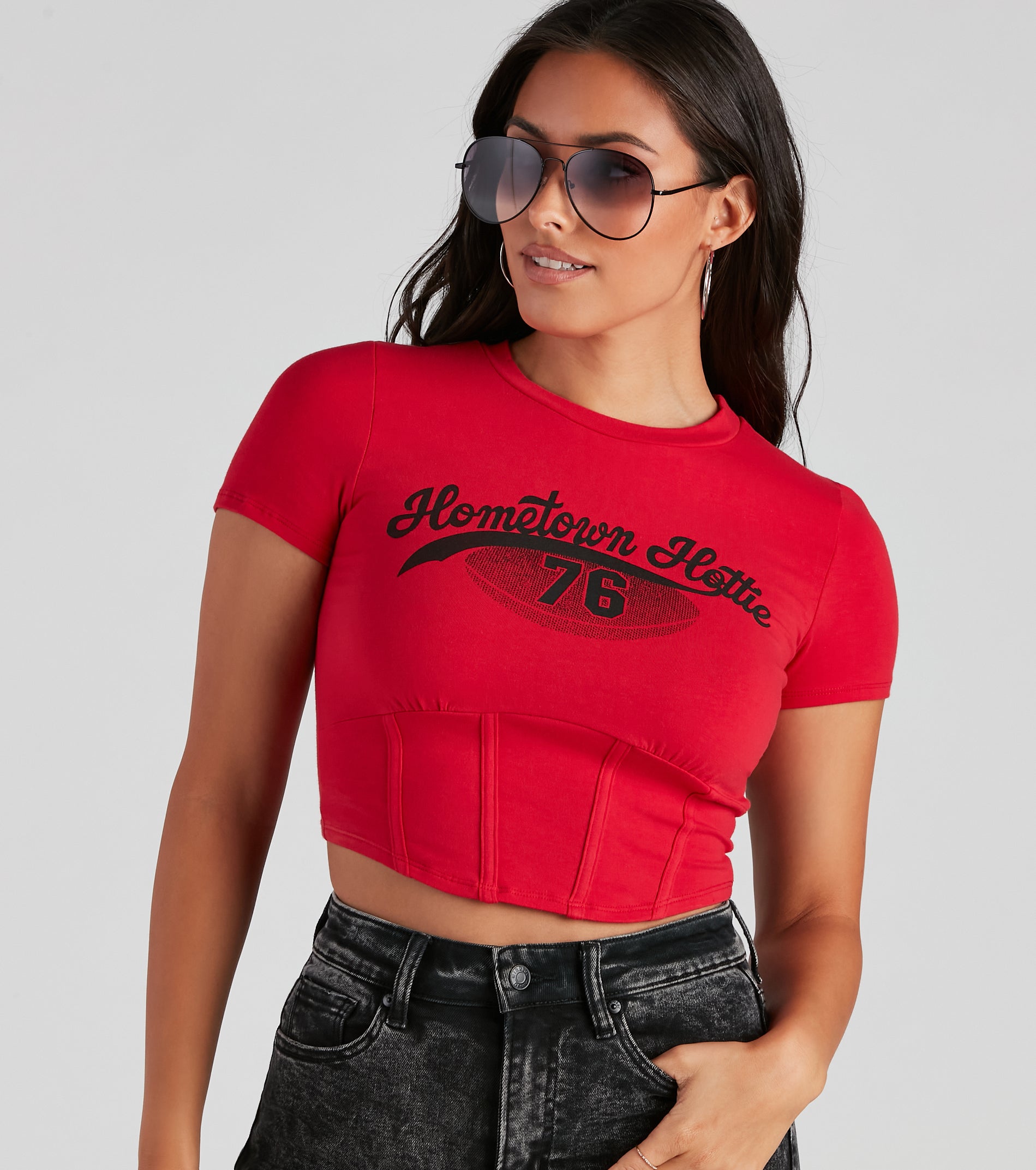 Hometown Hottie Corset Graphic Tee - Image 7