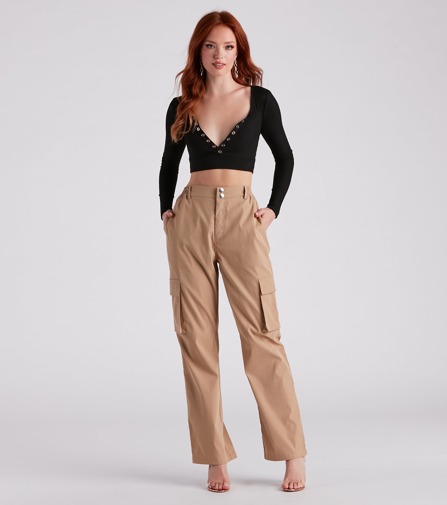 Stylish Staple Henley Crop Top - Image 7