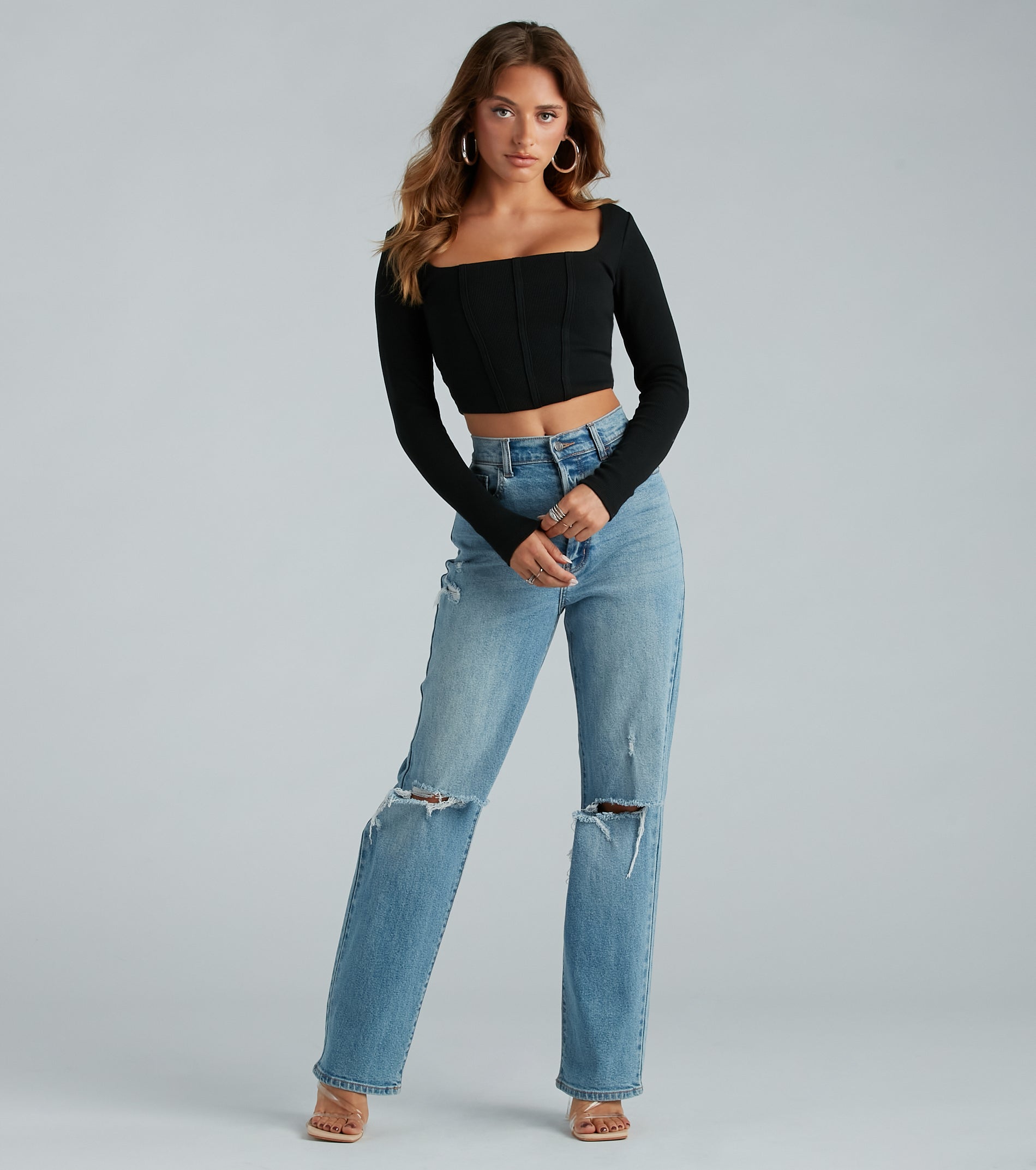 Keep It Tight Rib Knit Corset Crop Top - Image 7