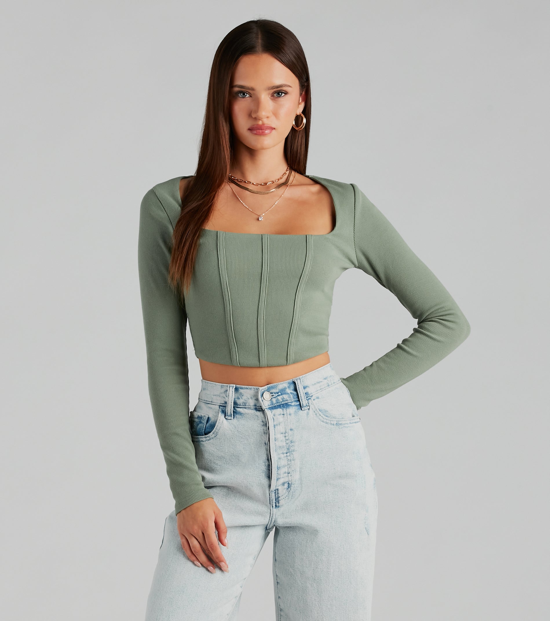 Keep It Tight Rib Knit Corset Crop Top - Image 9