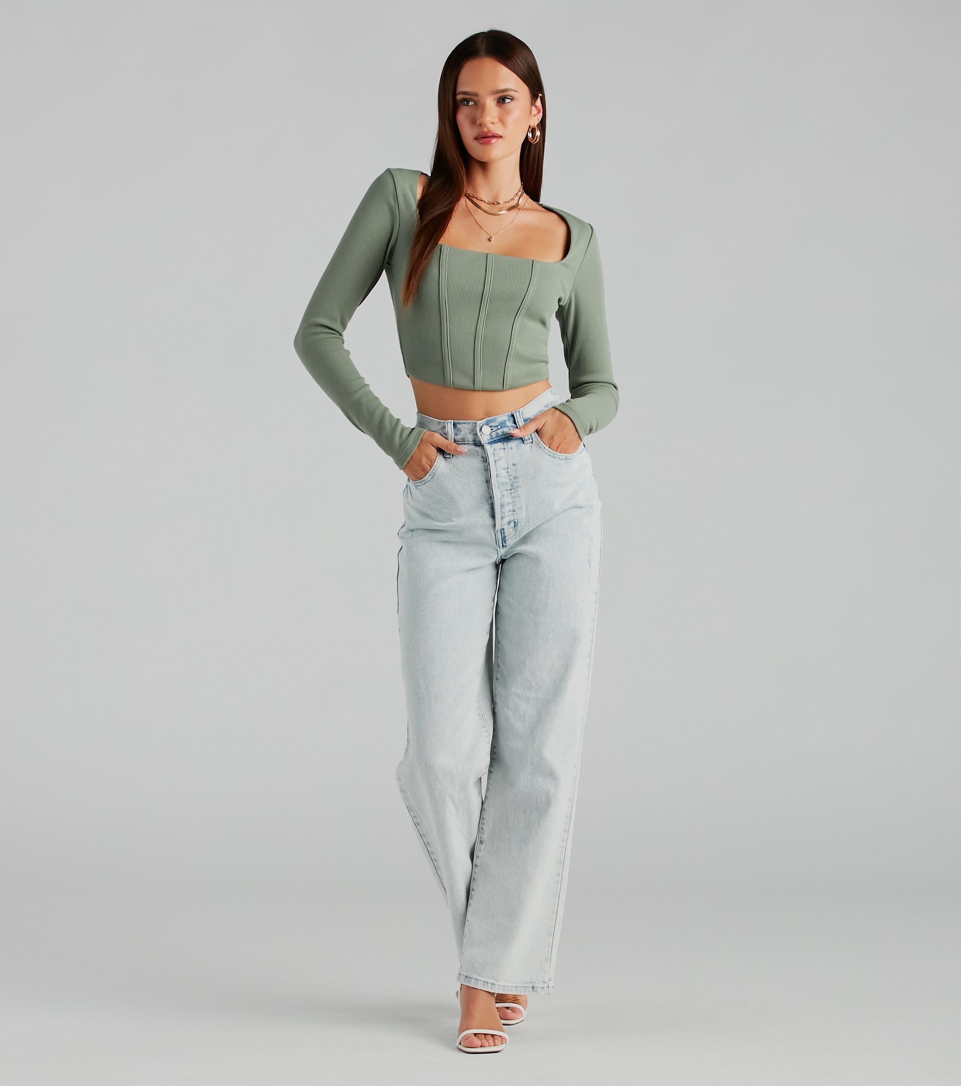 Keep It Tight Rib Knit Corset Crop Top - Image 11