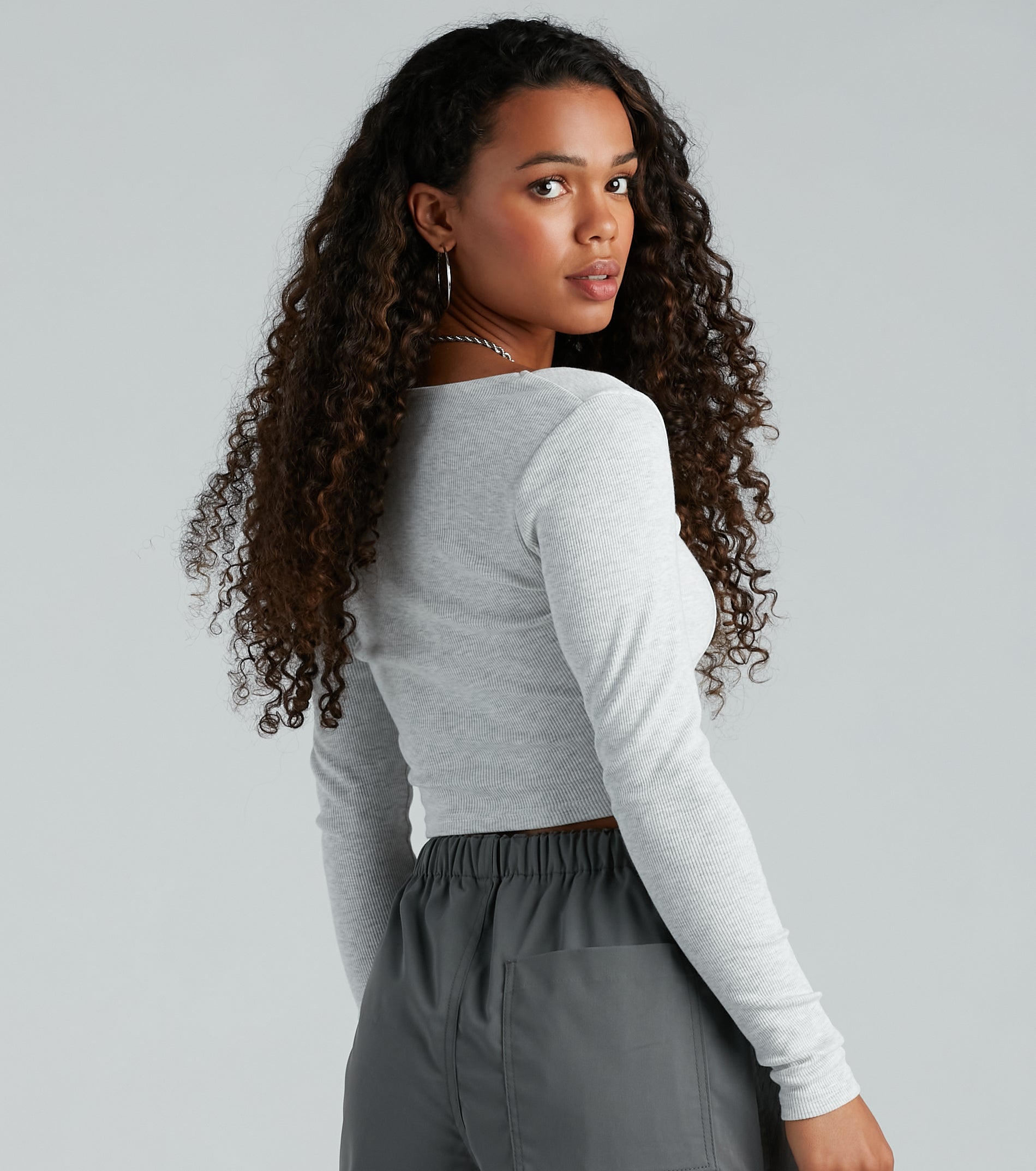 Keep It Tight Rib Knit Corset Crop Top - Image 2