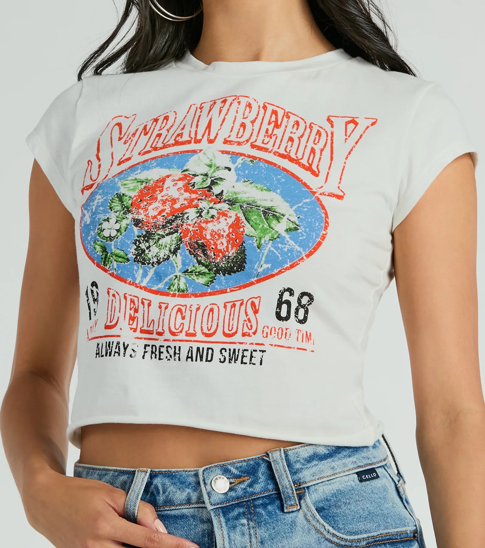 Fresh And Sweet Strawberry Graphic Tee - Image 3