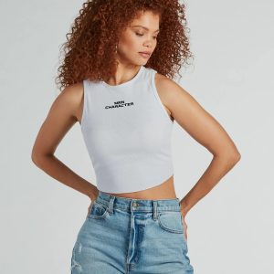 Main Character Sleeveless Tank Crop Top