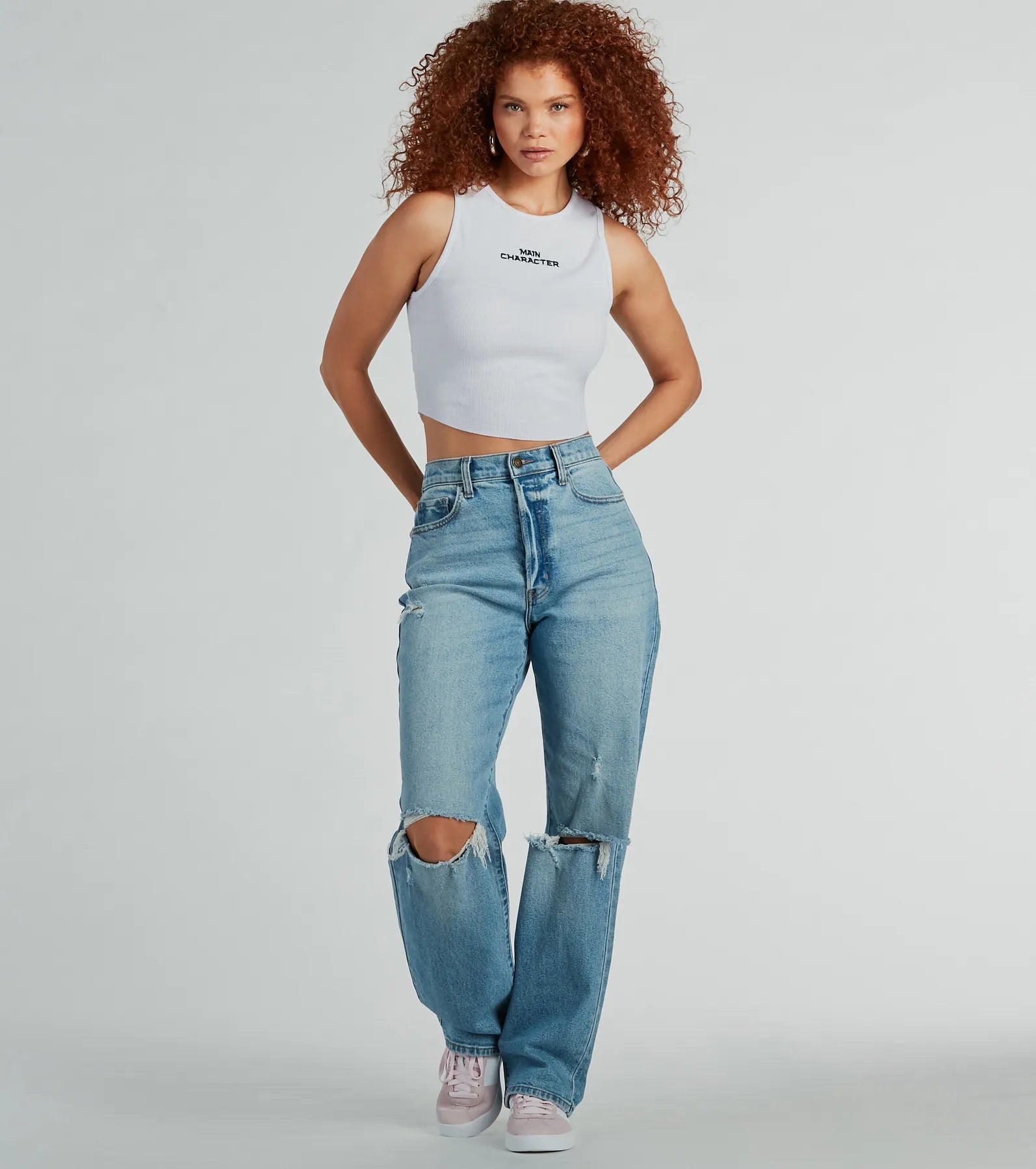 Main Character Sleeveless Tank Crop Top - Image 3