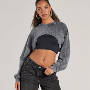Comfy Cozy Washed Knit Pull-Over Topper