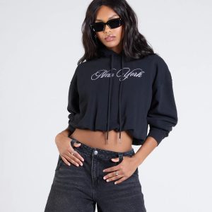 New York Bubble Crop Hoodie