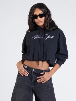 New York Bubble Crop Hoodie