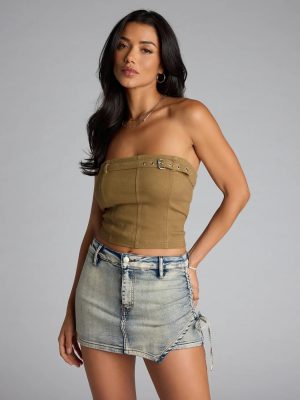 Top Tier Buckle Tube Top