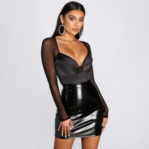 Major Sweetheart Satin Bodysuit