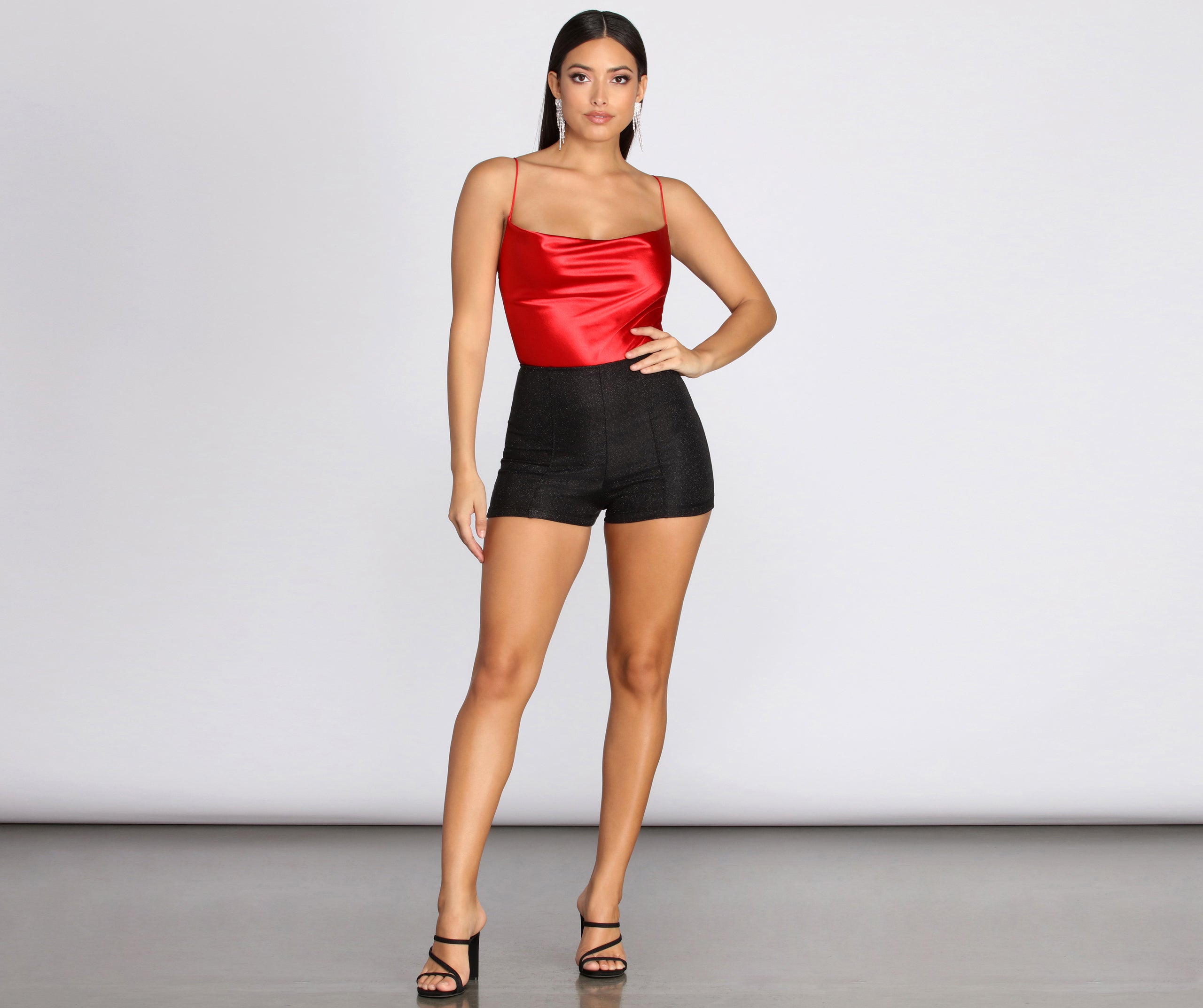 Satin Cowl Neck Bodysuit - Image 9