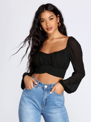 Pretty Pleated Tie Waist Blouse