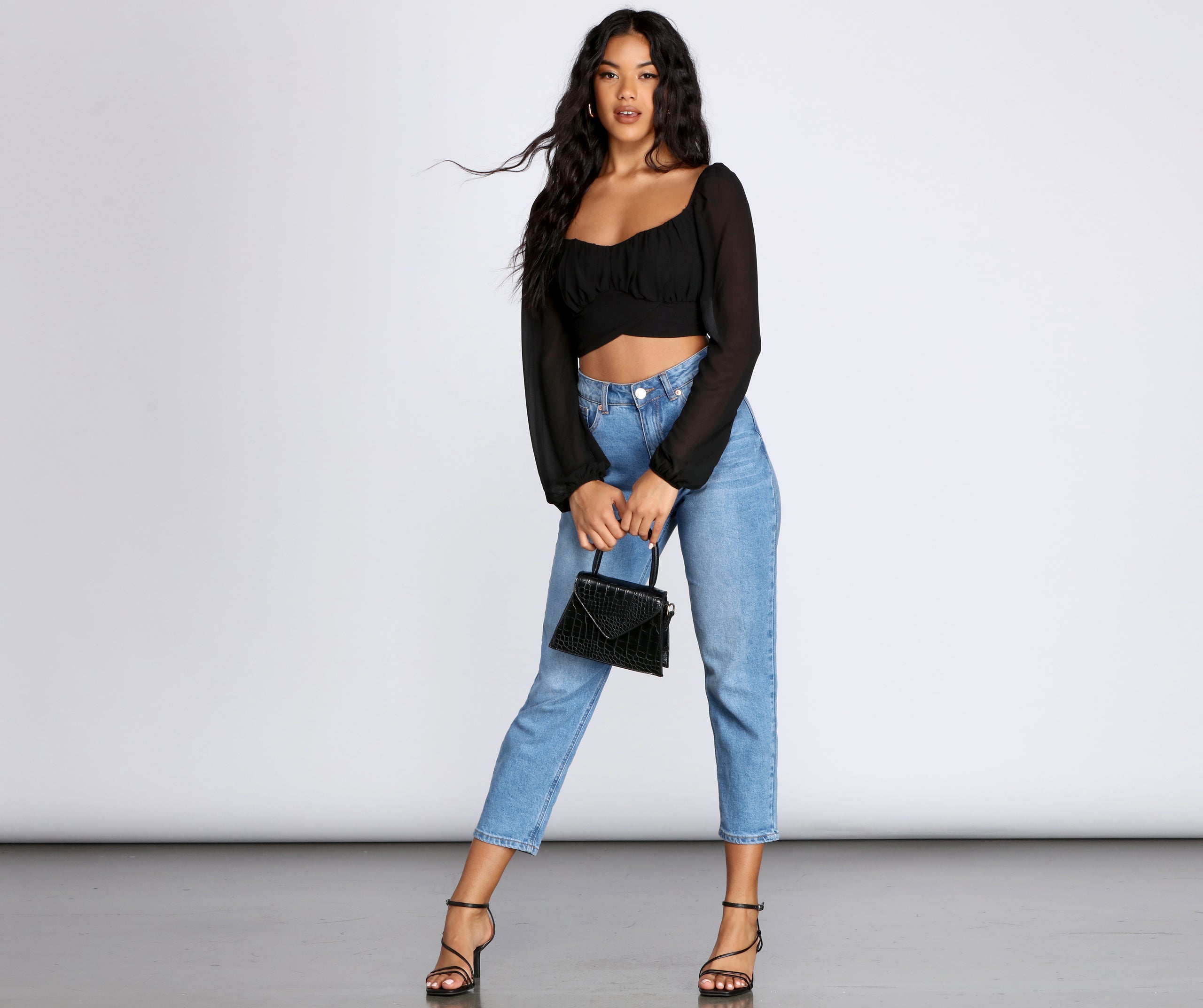 Pretty Pleated Tie Waist Blouse - Image 3