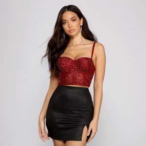 Beaded Sequin Beauty Cropped Bustier