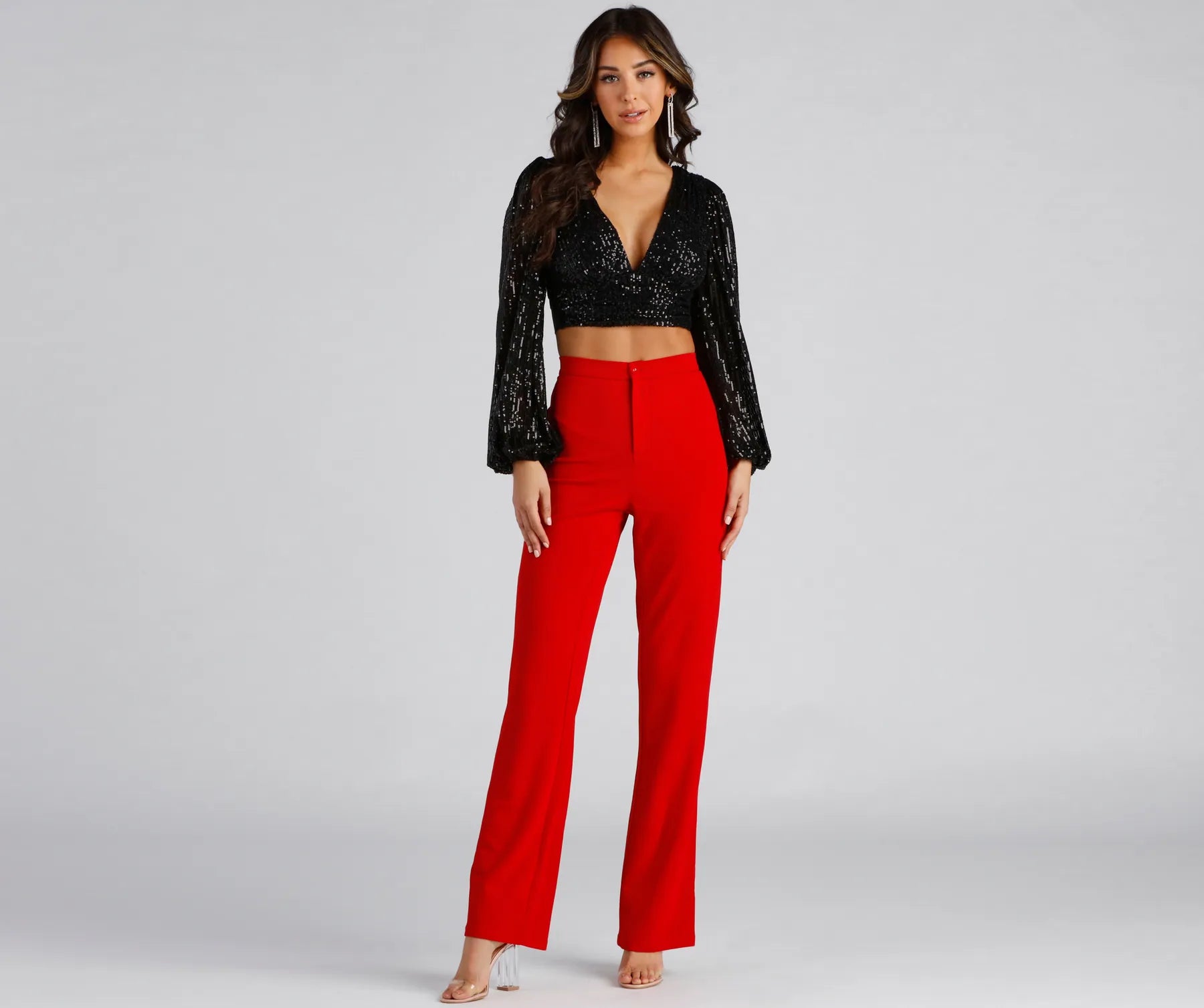 Step Up The Glam Sequin Crop Top - Image 5