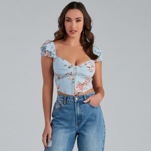Falling For Floral Poplin Corset