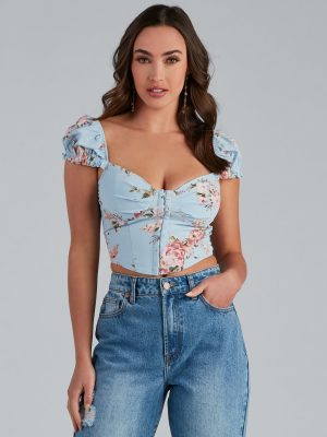 Falling For Floral Poplin Corset