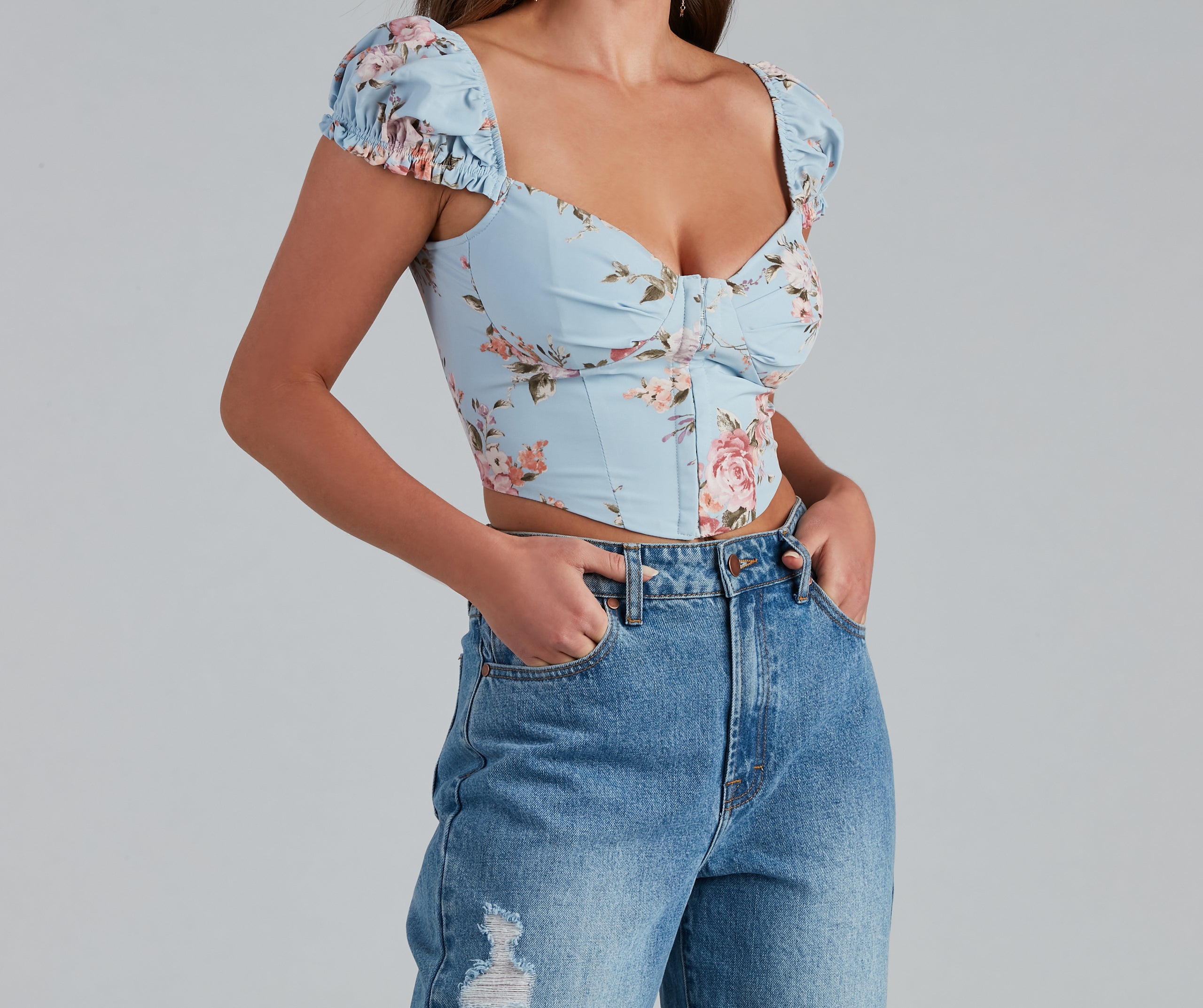 Falling For Floral Poplin Corset - Image 4