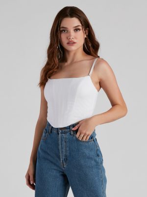 Sittin' Pretty Linen Bustier