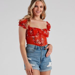 Sunflower State Chiffon Corset Top