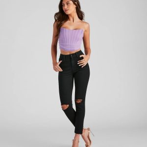 Hooked On Fashion Chiffon Corset Top