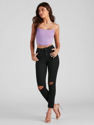 Hooked On Fashion Chiffon Corset Top
