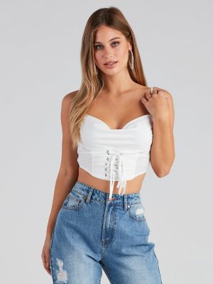 New Beau Lace-Up Crop Top