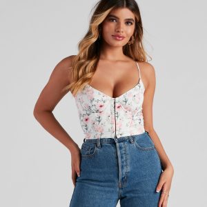 Cue Floral Sweetheart Bustier