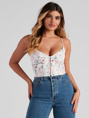 Cue Floral Sweetheart Bustier