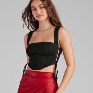 Another Drink Lace-Up Ponte Bustier