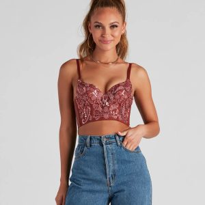 Catch A Glance Beaded Bustier