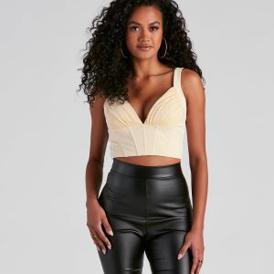 Front Row V-Neck Ponte Corset Top
