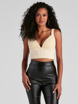 Front Row V-Neck Ponte Corset Top