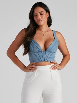 Denim Dream Pleated Corset