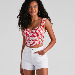 Sunny Day Floral Corset Top