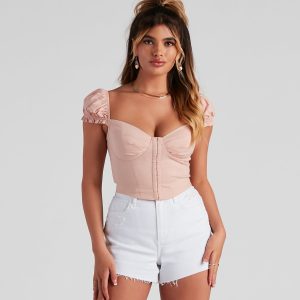 Cutie Pie Cap Sleeve Corset Top
