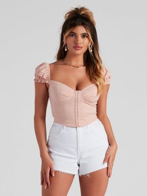 Cutie Pie Cap Sleeve Corset Top