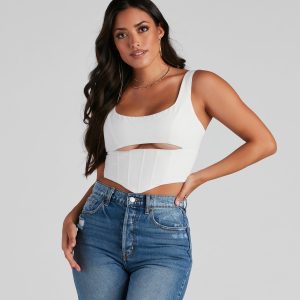 Corset With The Program Crop Top