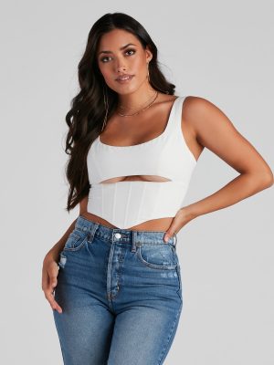 Corset With The Program Crop Top