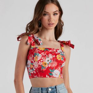 Flower Garden Tie Strap Bustier