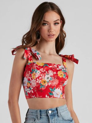 Flower Garden Tie Strap Bustier