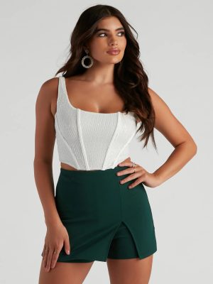 Boost Your Glow Sequin Corset Top