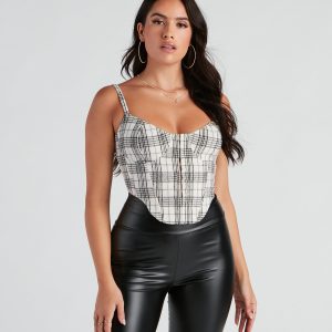 Season Of Flannel Plaid Corset