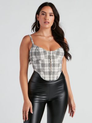 Season Of Flannel Plaid Corset