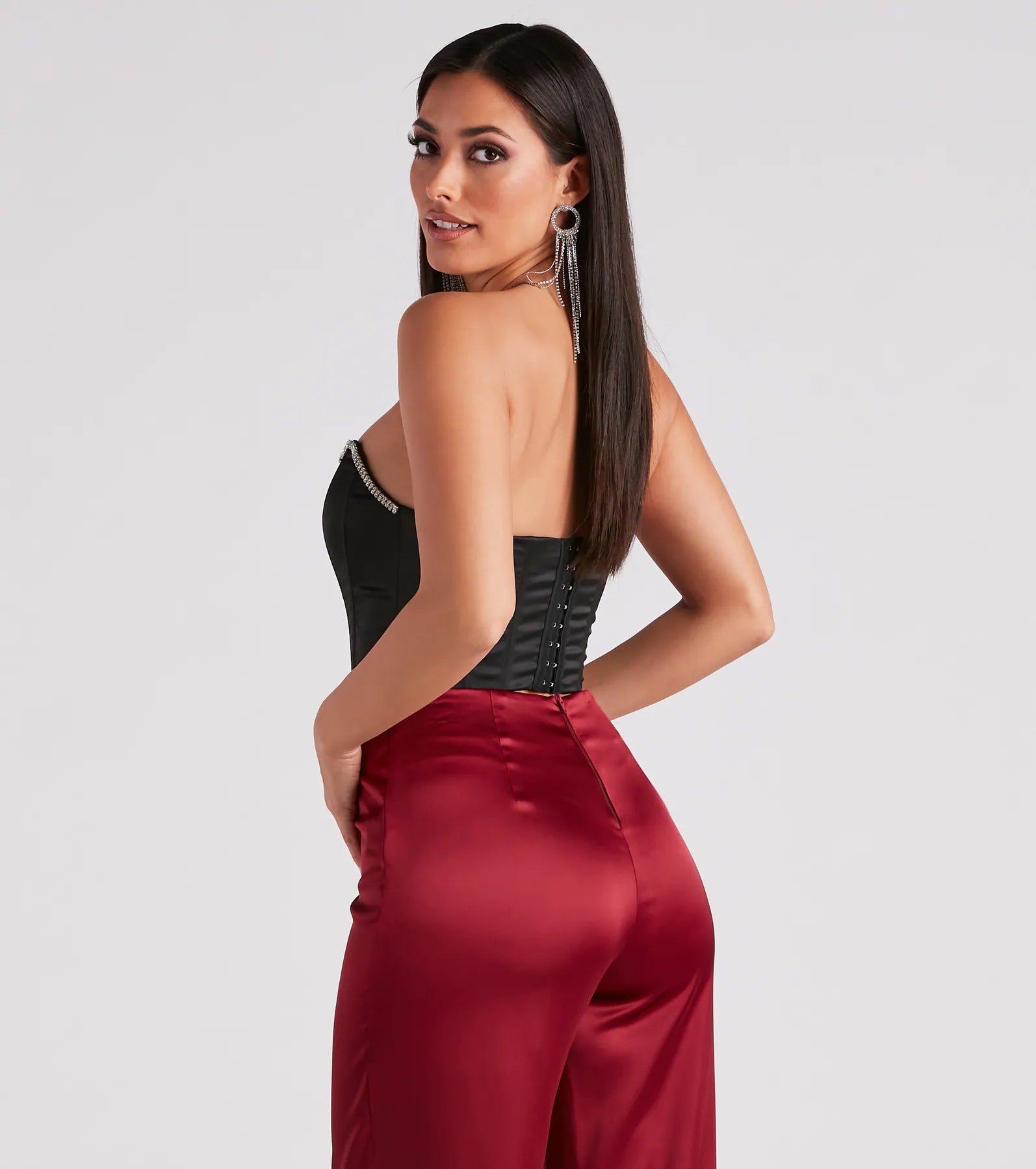 Cause For Rhinestone Trim Bustier - Image 2